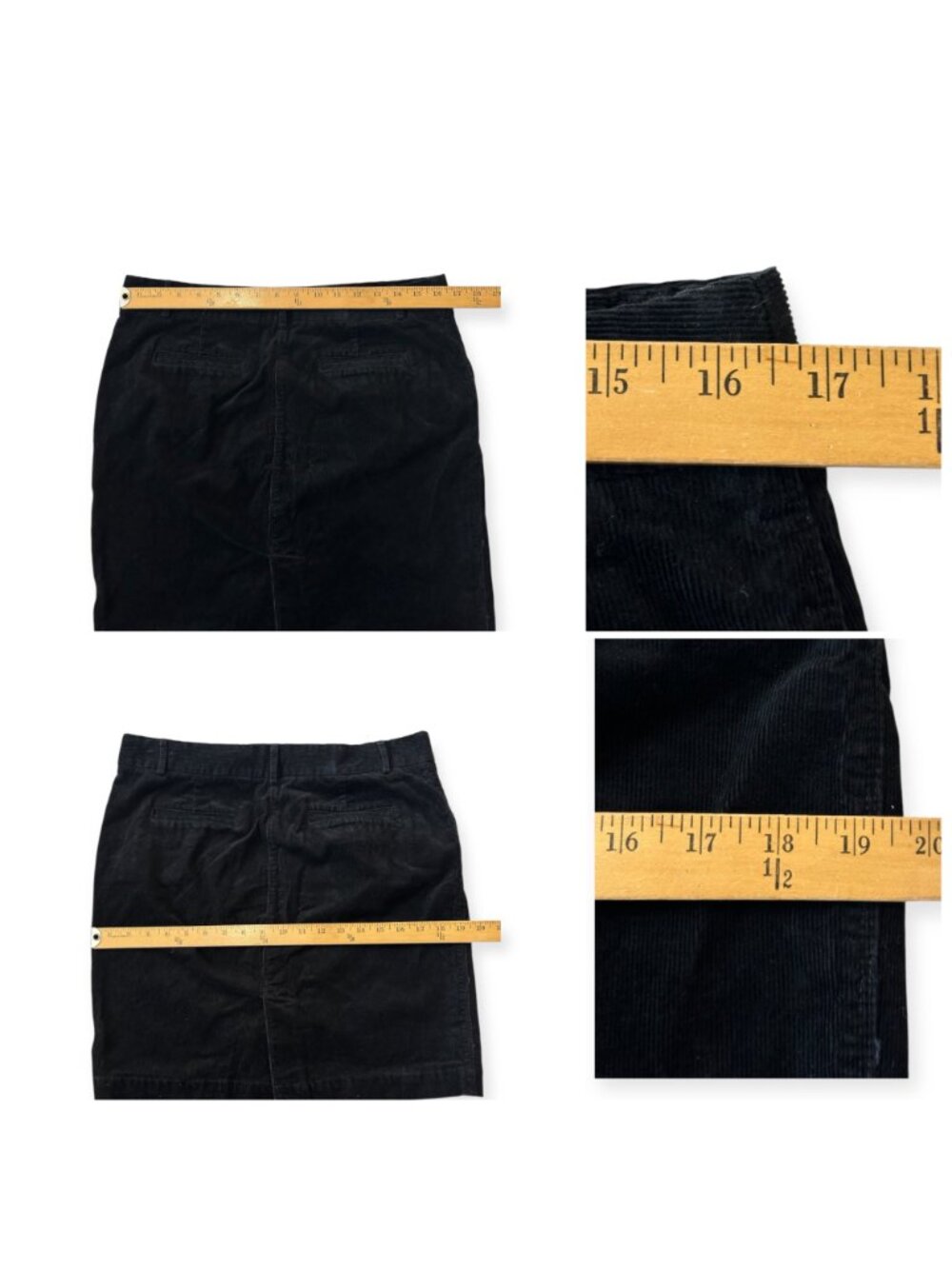 J. Crew Stretch Corduroy Skirt, Size 12P, Black - Picture 7 of 8